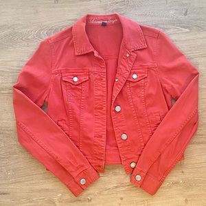 American Eagle red denim jacket